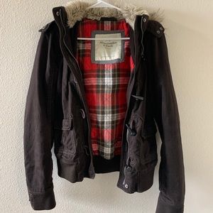 Abercrombie and Fitch Brown Fur Lined Jacket